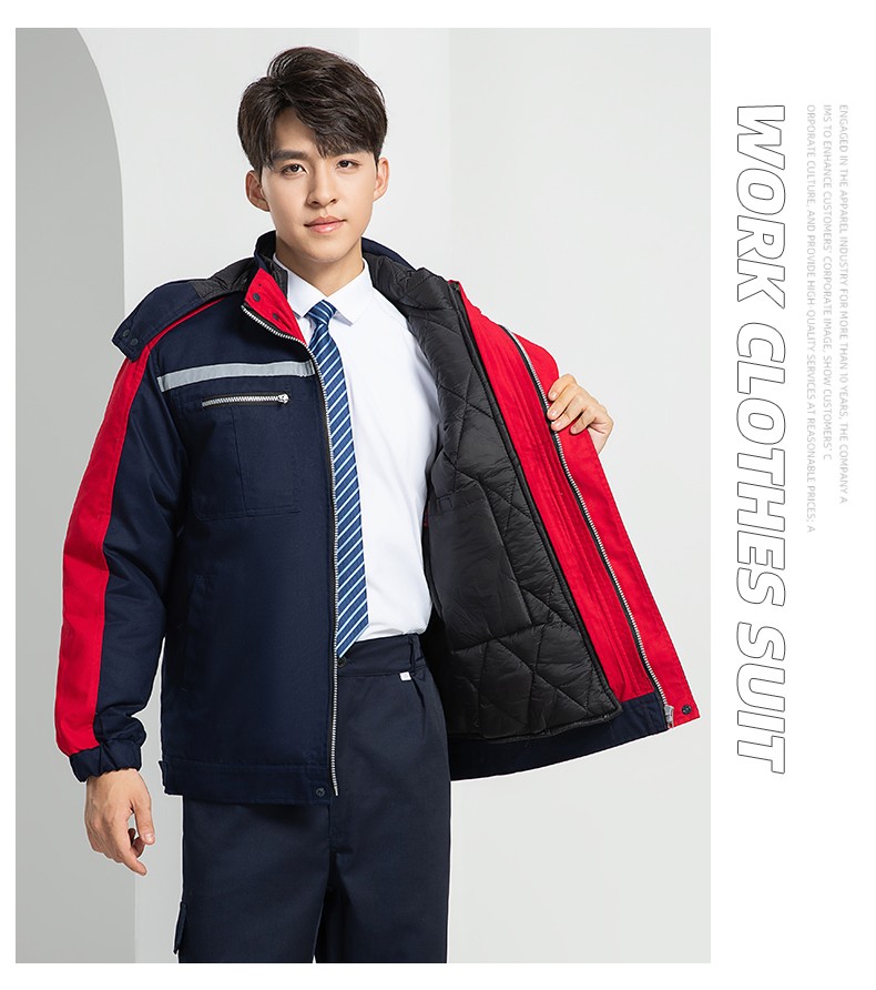 LW-8869Y 冬季羽绒内胆工作服棉服定制工厂车间户外男保温反光条保暖棉袄棉衣工作服(图18)