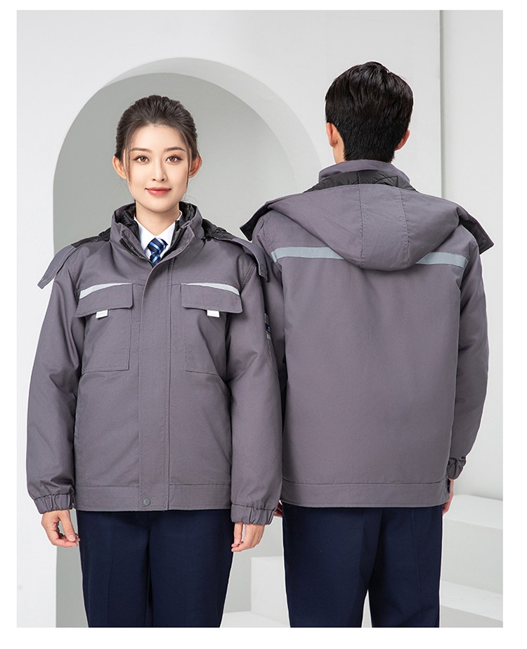 LW-8826Y 冬季可拆卸羽绒工作服棉袄工厂车间员工劳保服加绒加厚棉服工装定制(图27)