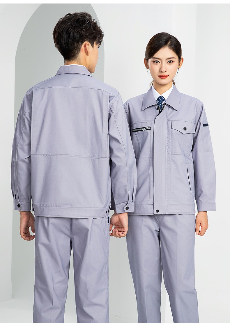 LW-8067 高端工作服套装定制男春秋长袖车间工人夹克劳保服工装上衣印绣字(图23)