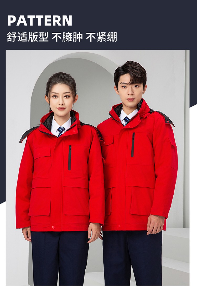 LW-8835 冬季纯棉可拆卸工作服棉服定制印字防寒服冷库棉工人车间加厚棉衣(图20)