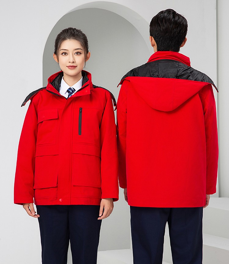 LW-8835 冬季纯棉可拆卸工作服棉服定制印字防寒服冷库棉工人车间加厚棉衣(图21)