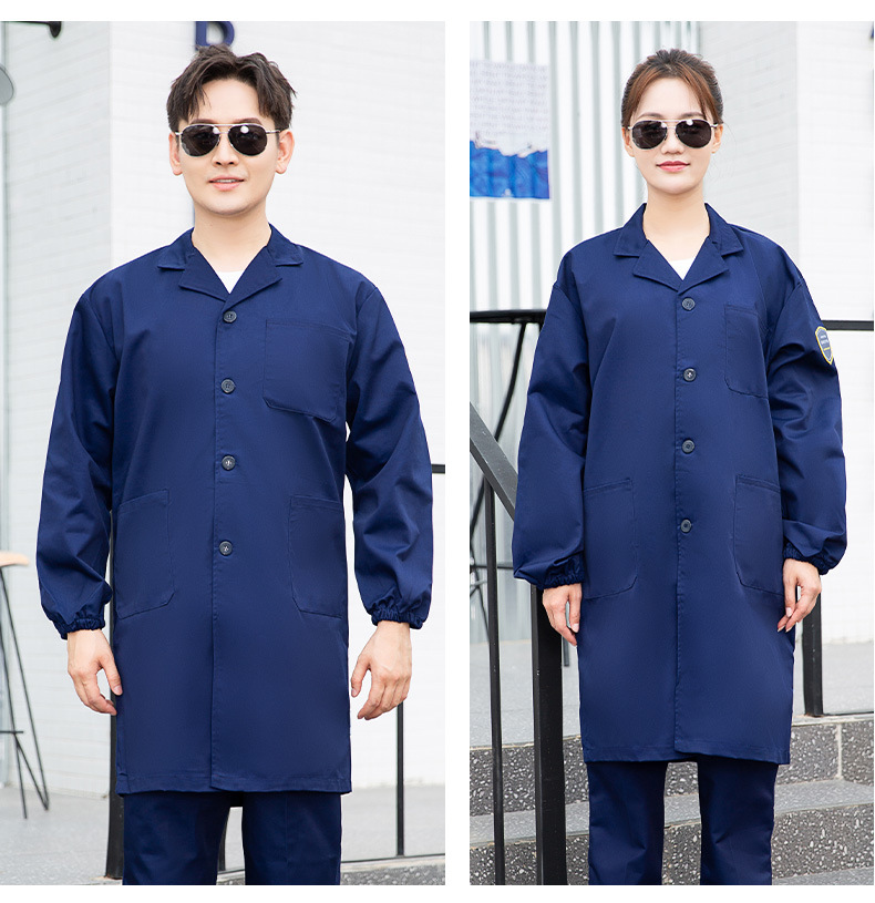 TZ011 恒漉防静电防酸碱蓝白大褂定制车间实验室防护服耐腐蚀工 作服印字(图14)