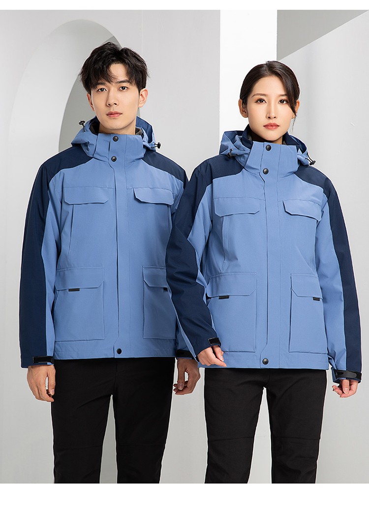 YJ-9809 秋冬季户外三合一冲锋衣工作服工作服可拆卸防水防风印字logo工作(图18)
