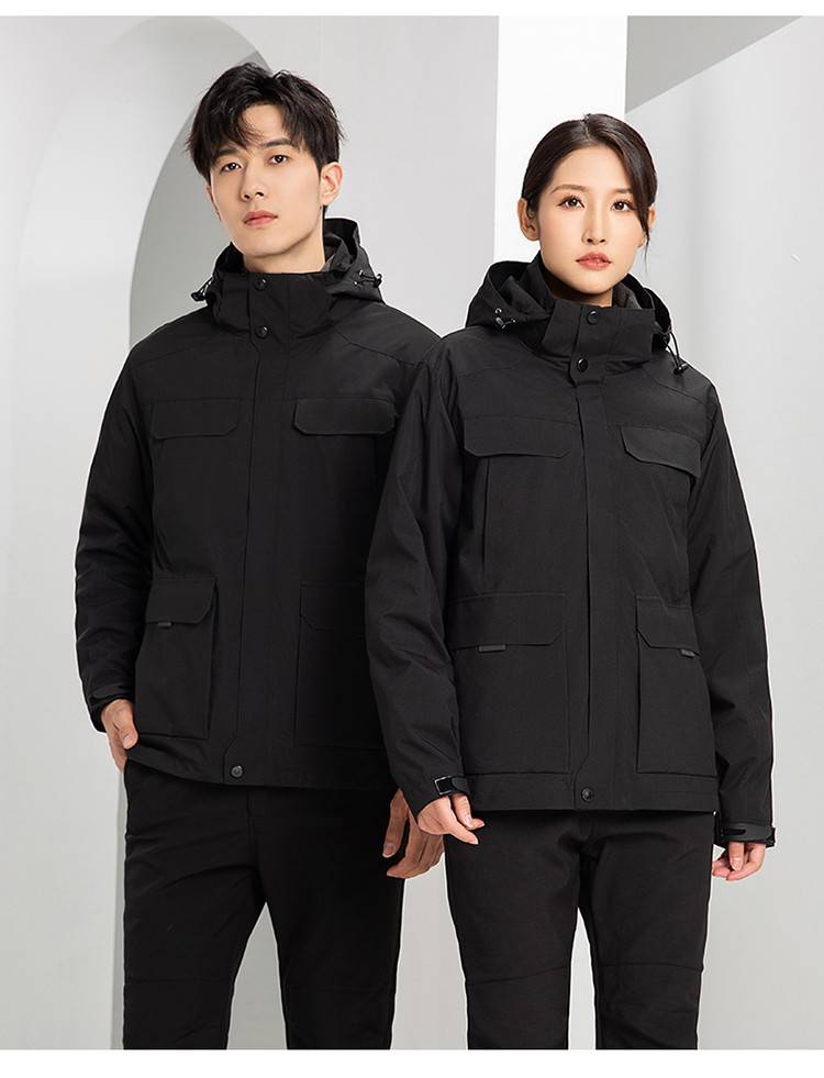YJ-9809 秋冬季户外三合一冲锋衣工作服工作服可拆卸防水防风印字logo工作(图22)