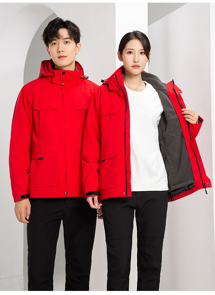 YJ-9809 秋冬季户外三合一冲锋衣工作服工作服可拆卸防水防风印字logo工作(图25)