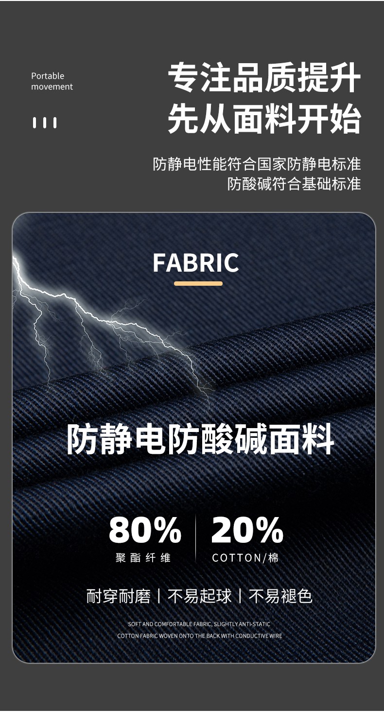 YJ-1305 冬季工作服棉衣男耐磨加绒加厚石油化工防静电防酸碱劳保棉服外套(图5)