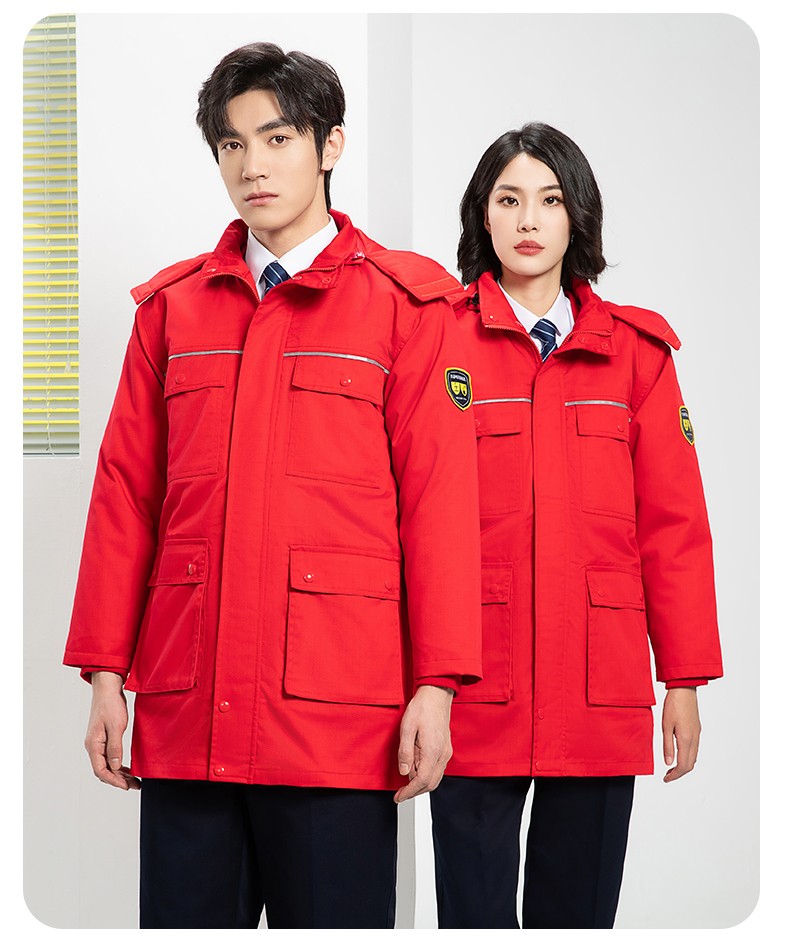 YJ-1305 冬季工作服棉衣男耐磨加绒加厚石油化工防静电防酸碱劳保棉服外套(图23)