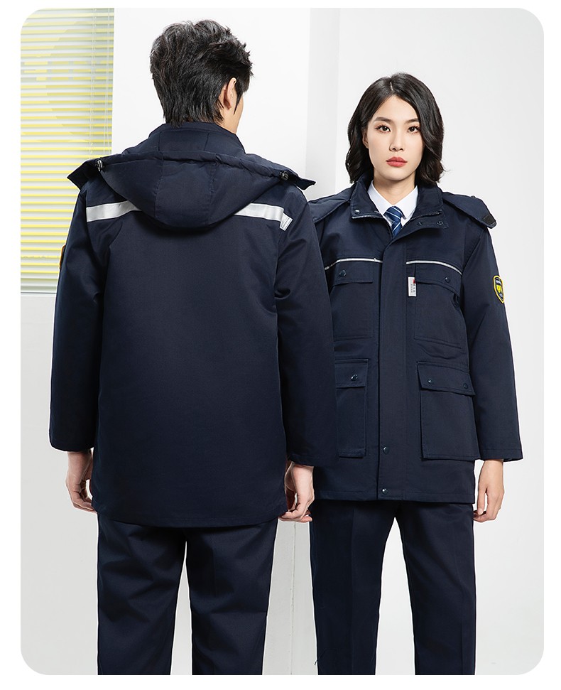 YJ-1305 冬季工作服棉衣男耐磨加绒加厚石油化工防静电防酸碱劳保棉服外套(图22)