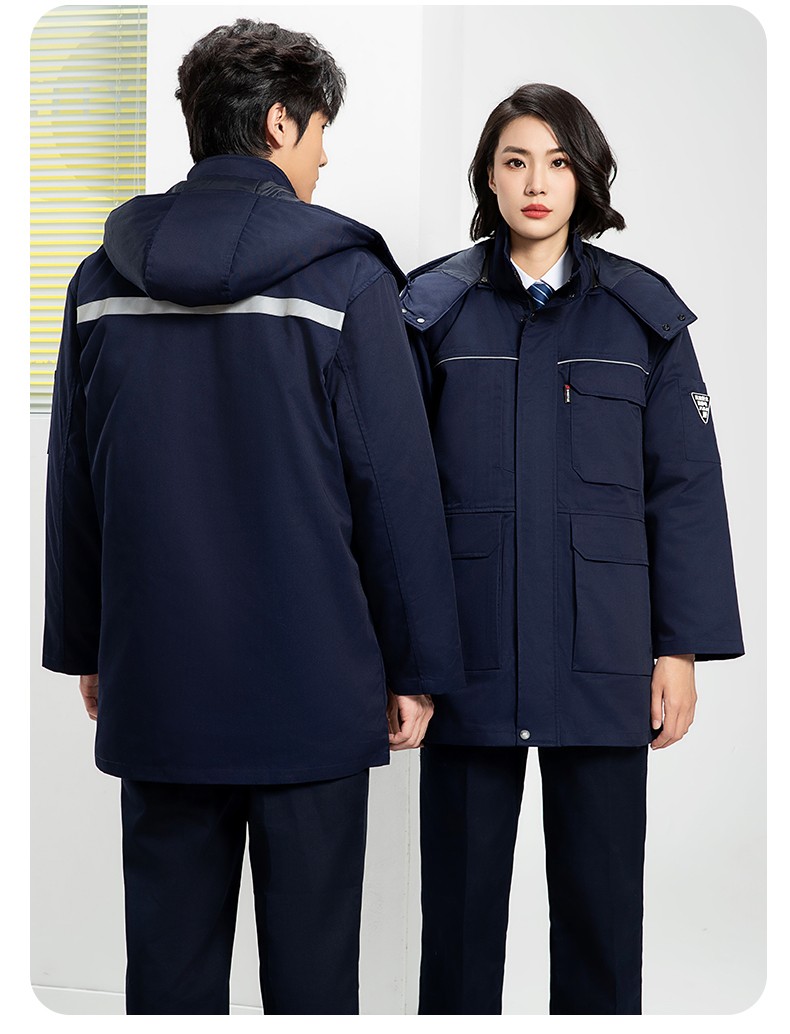YJ-8824 冬季防静电棉服男可拆卸纯色加厚防寒保暖外套车间工厂团体服定制(图21)