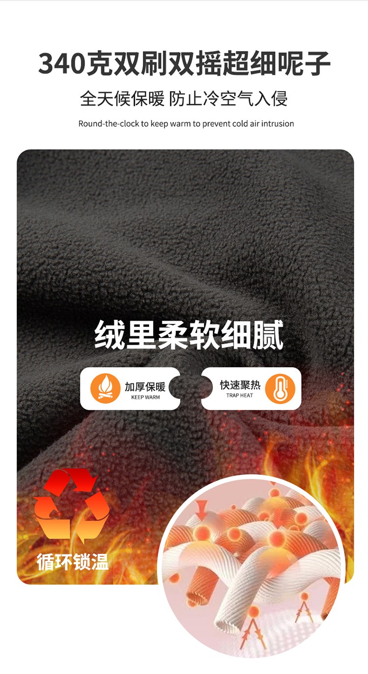 YJ-9806 冬季工作服冲锋衣定制印logo防风防水加绒加厚工装外套夹克棉服(图8)