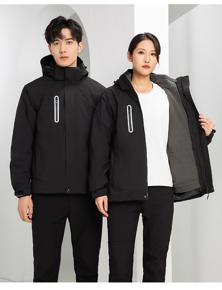 YJ-9806 冬季工作服冲锋衣定制印logo防风防水加绒加厚工装外套夹克棉服(图22)