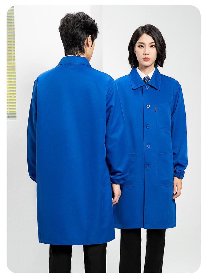 YJ-2302 纯色翻领大褂工作服大褂仓库搬运装卸服饲养员防尘罩衣食品厂服(图20)