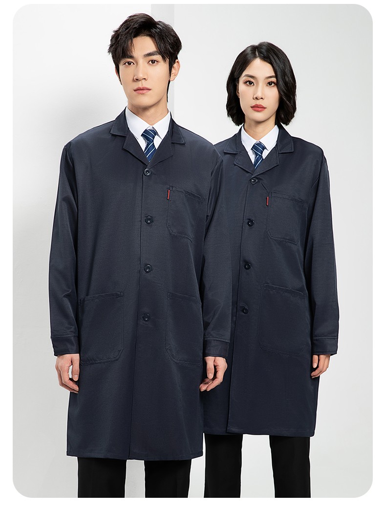 YJ-2305 防静电大褂长袖工作服纯色电子厂男女防尘食品厂防静电大褂定制(图18)