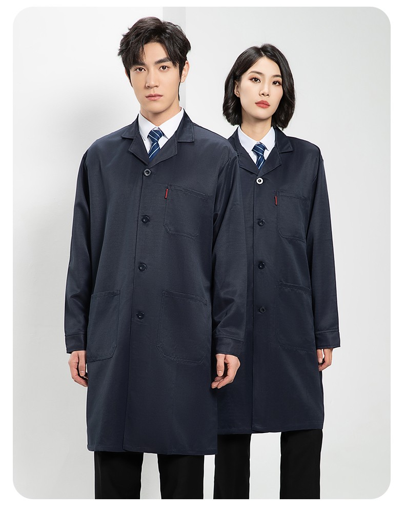 YJ-2305 防静电大褂长袖工作服纯色电子厂男女防尘食品厂防静电大褂定制(图19)