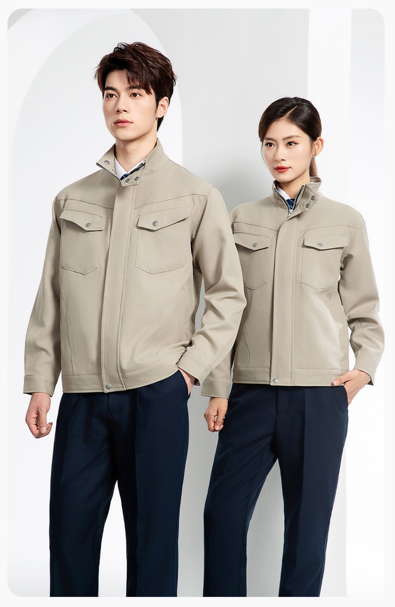LJ-680011 秋冬高端工作服套装男防静电电工工程师电力工厂劳保工服上衣印字(图15)