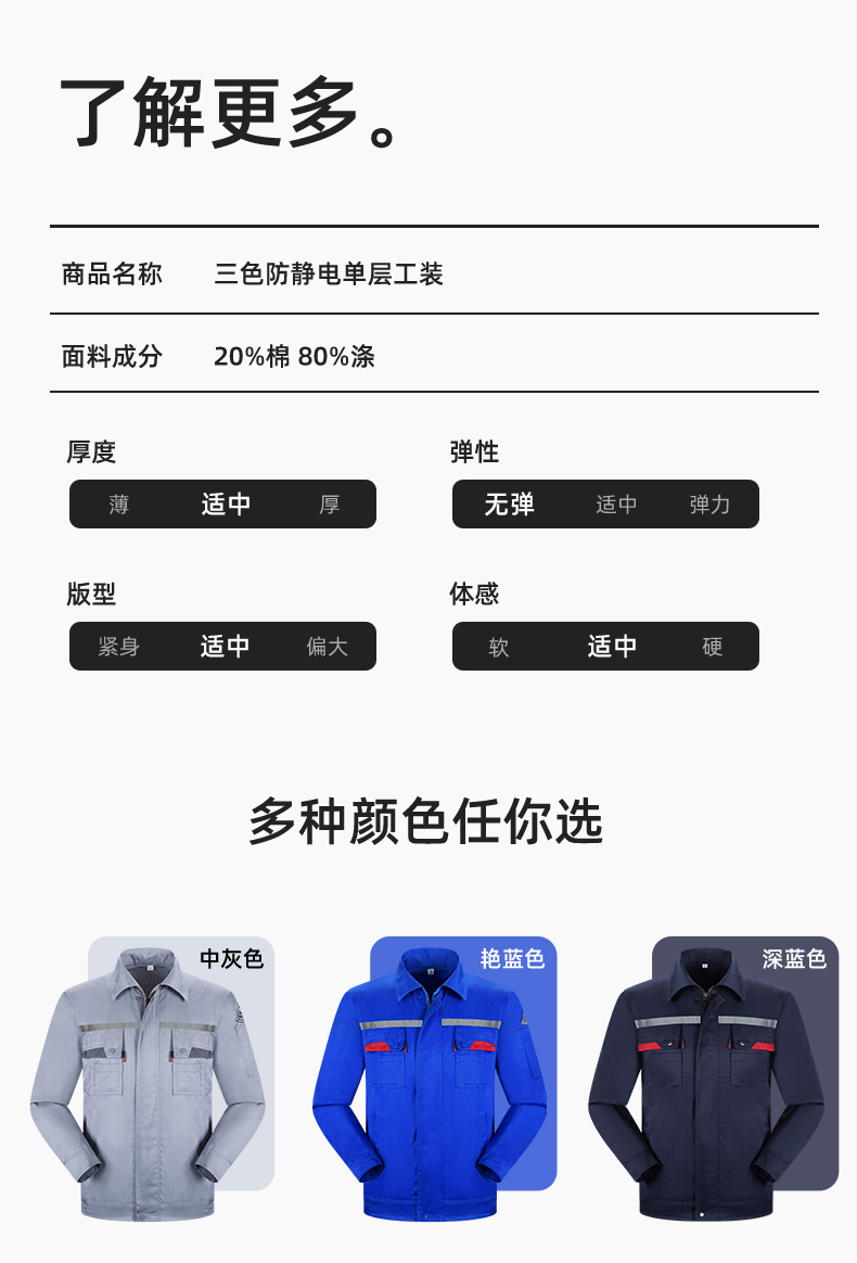 YM-20801F 防静电工作服定制春秋加厚耐磨套装男女加油加汽站化工车间劳保服(图11)