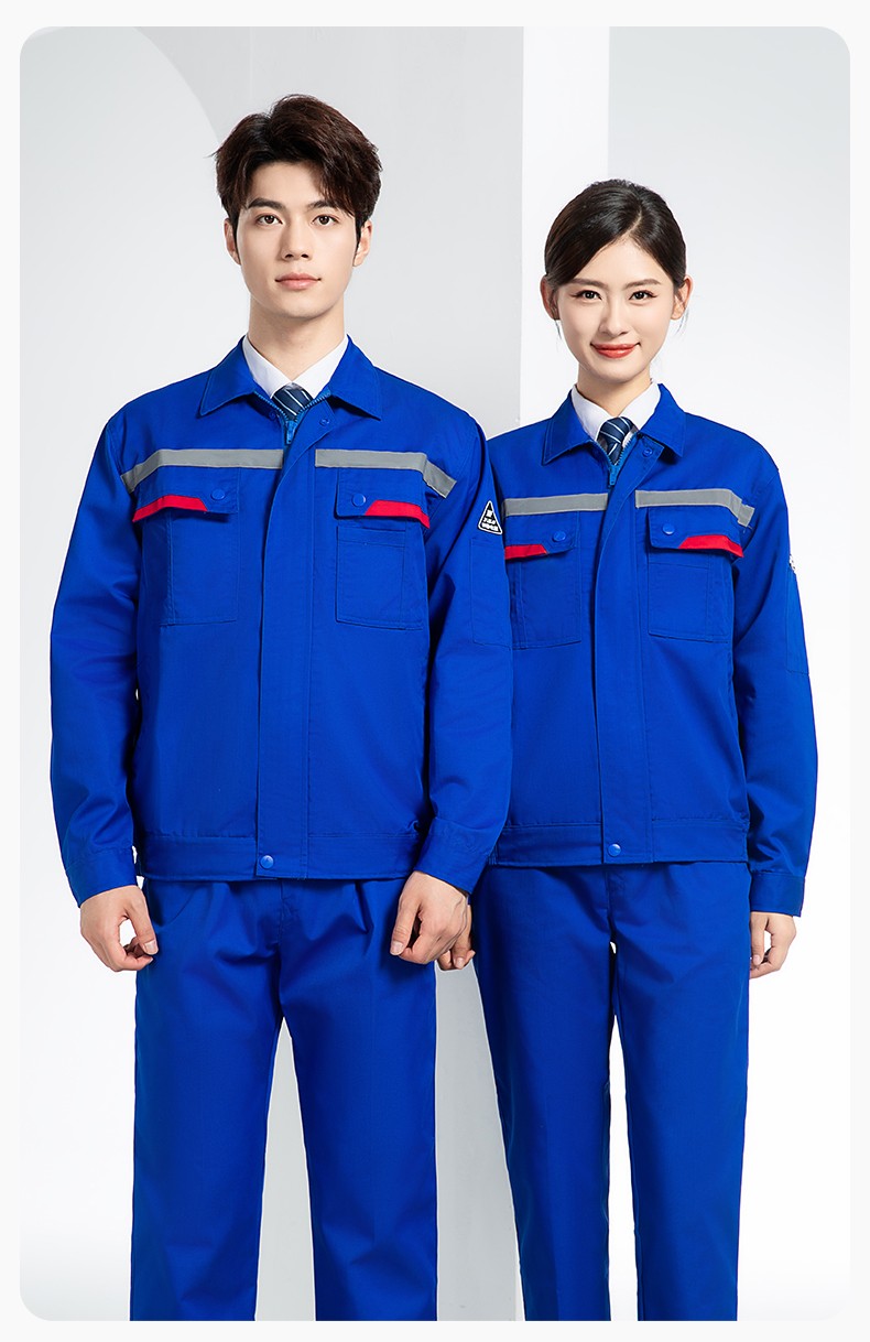 YM-20801F 防静电工作服定制春秋加厚耐磨套装男女加油加汽站化工车间劳保服(图14)