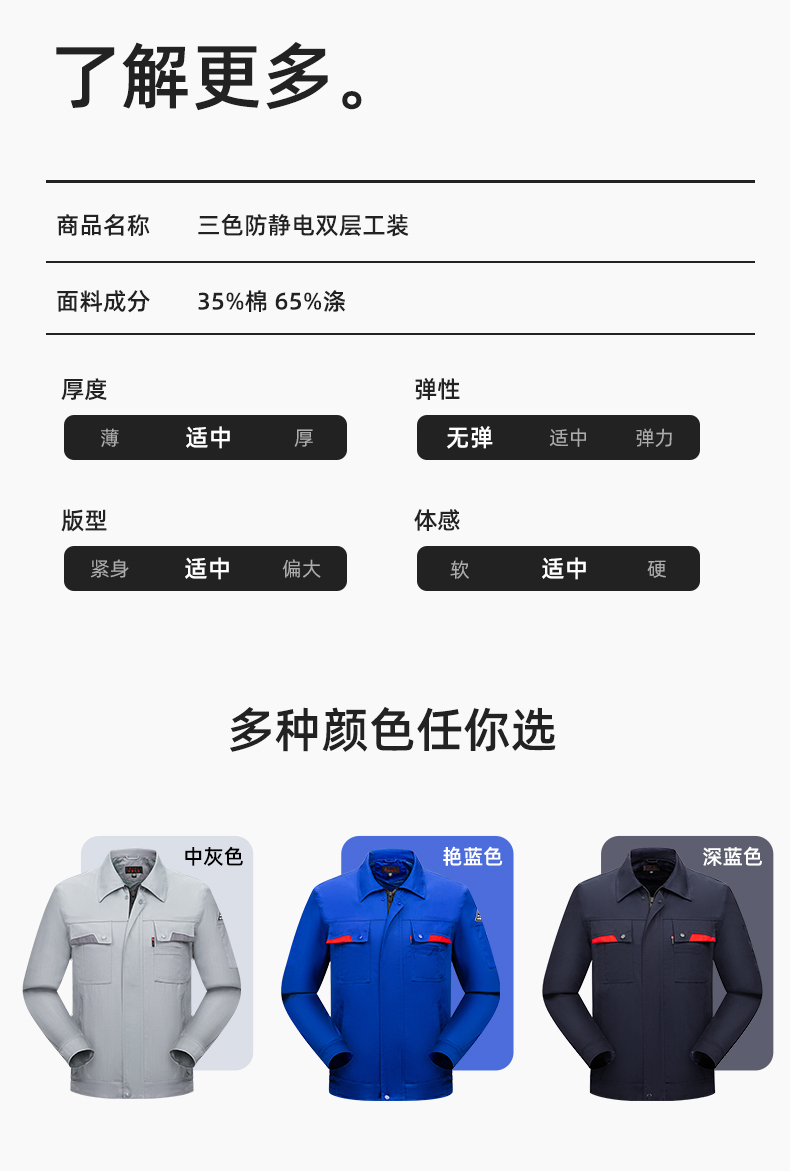 YM-20801S 防静电工作服套装男秋冬双层加厚化工厂电子厂电工装加油站劳保服(图11)