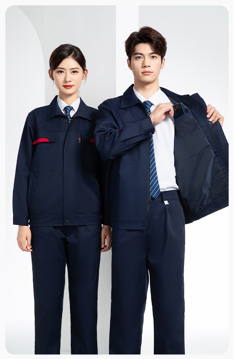 YM-20801S 防静电工作服套装男秋冬双层加厚化工厂电子厂电工装加油站劳保服(图14)