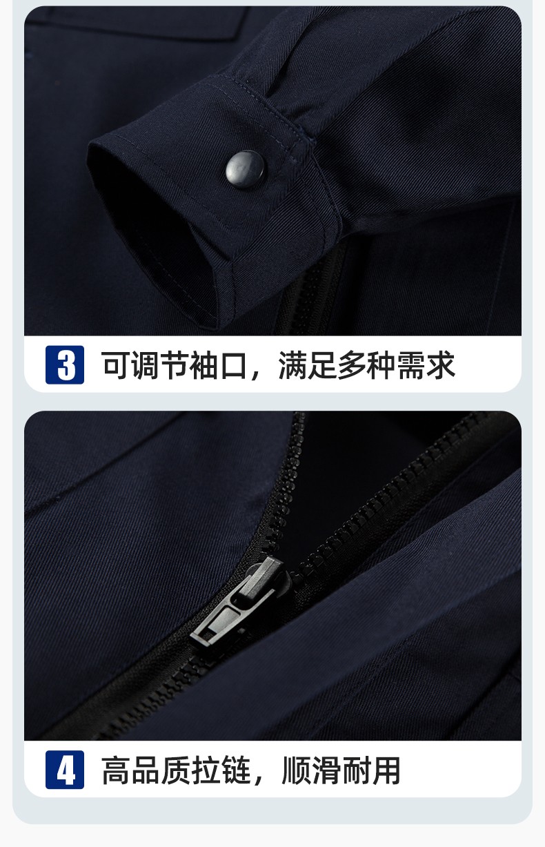 YM-20801SF 防静电工作服套装男秋冬双层加厚化工厂电子厂电工装加油站劳保服(图10)