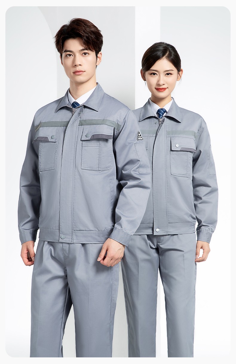YM-20801SF 防静电工作服套装男秋冬双层加厚化工厂电子厂电工装加油站劳保服(图15)