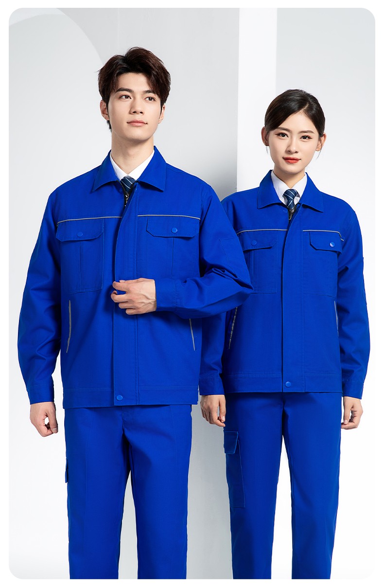 YM-092 春秋季工作服套装定制男耐磨建筑工程工厂车间长袖劳保服纯色工装(图17)