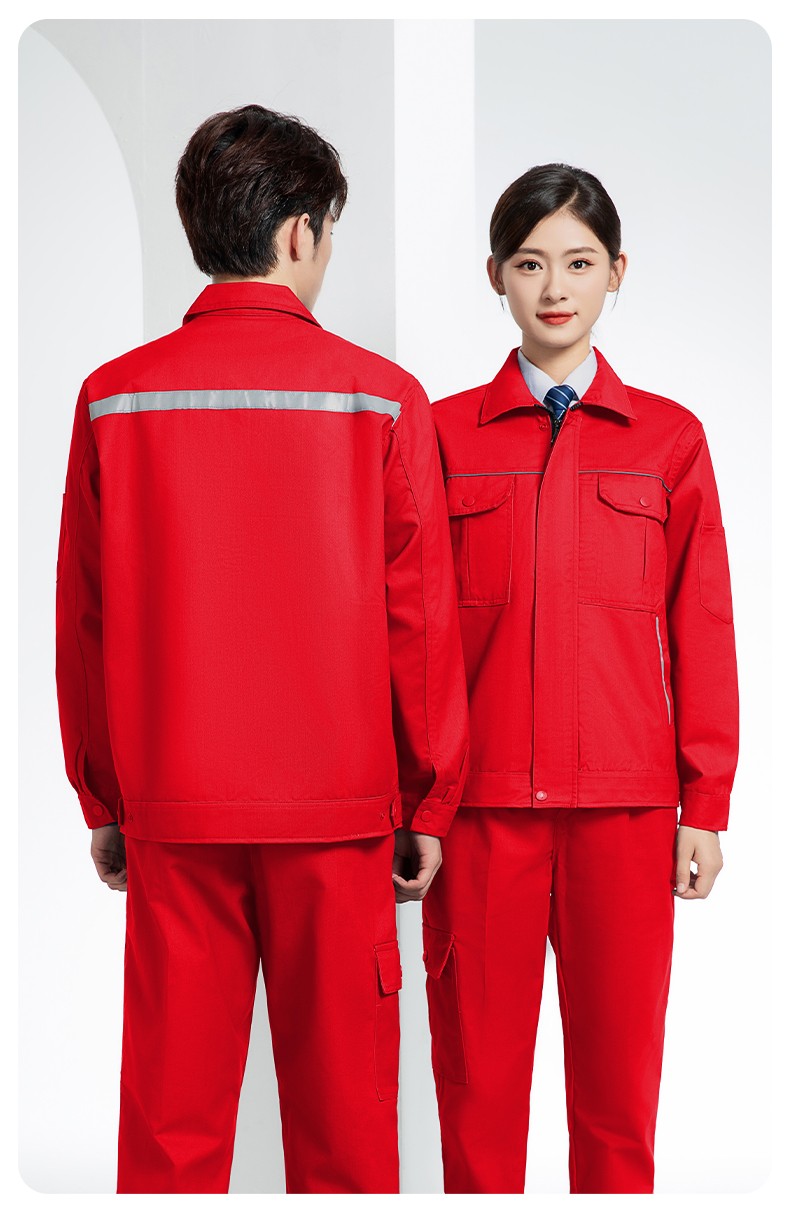 YM-092 春秋季工作服套装定制男耐磨建筑工程工厂车间长袖劳保服纯色工装(图25)