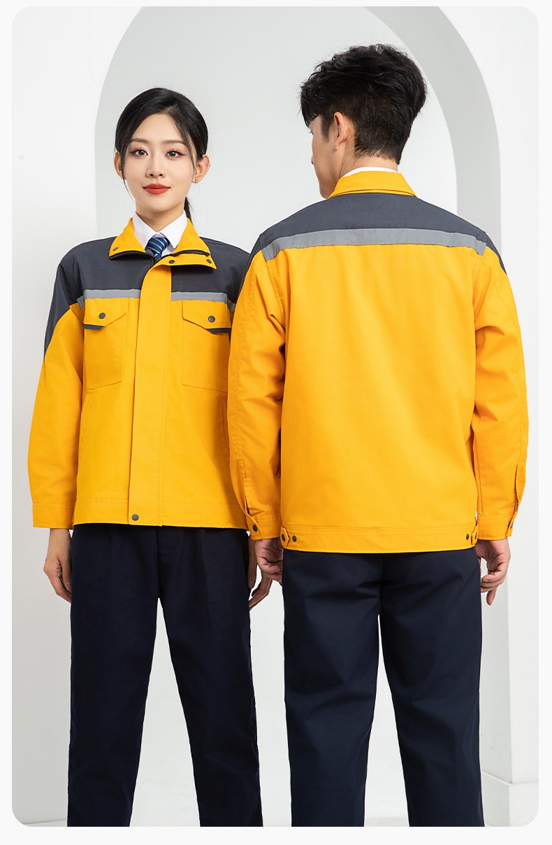 LJ-1811 春秋劳保工作服套装磨毛帆布工厂车间厂服建筑工装汽修服批发(图23)