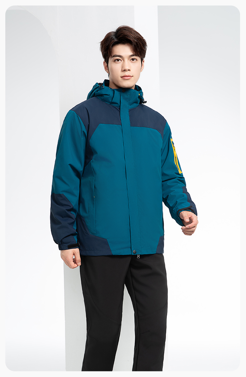 SW-9552 冬季撞色工作服冲锋衣三合一可拆卸保暖工装企业学校团体服定制(图18)