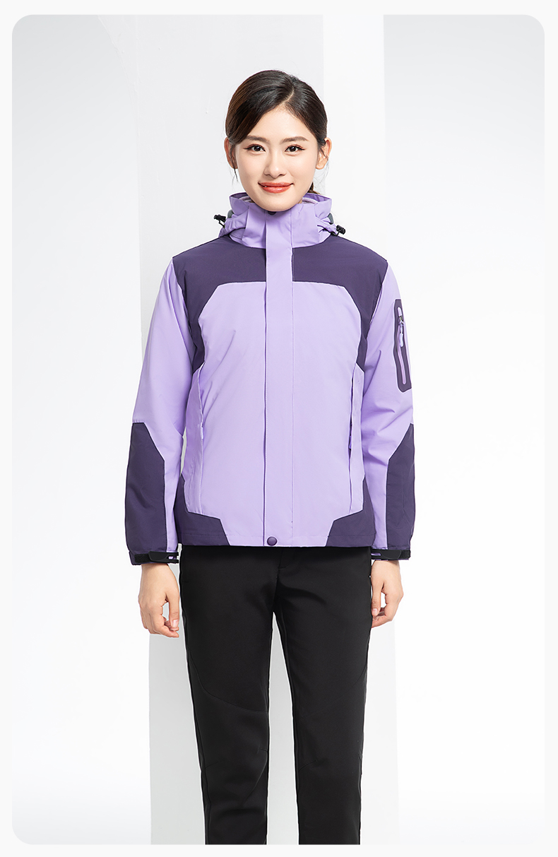 SW-9552 冬季撞色工作服冲锋衣三合一可拆卸保暖工装企业学校团体服定制(图22)