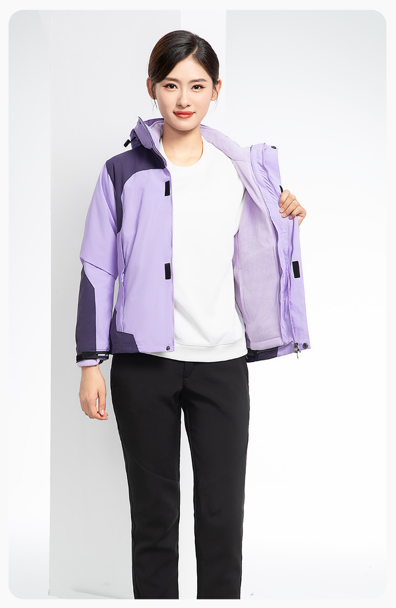 SW-9552 冬季撞色工作服冲锋衣三合一可拆卸保暖工装企业学校团体服定制(图21)