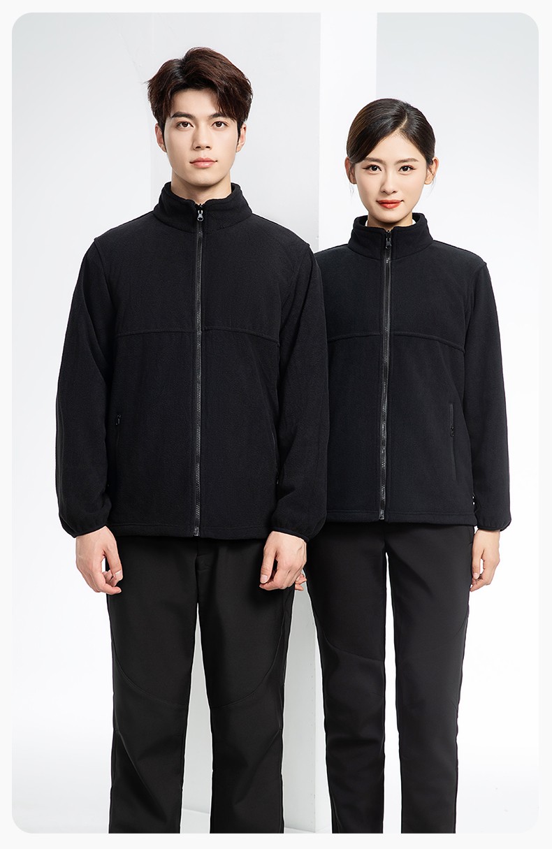 LT-3561 秋冬立领外套工作服定制摇粒绒拼色保暖工装公司企业学校团体服(图12)