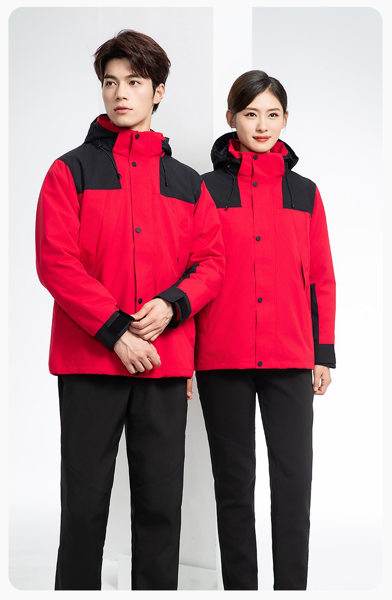 LT-3561 冲锋衣定制印logo刺绣企业加绒工作服防水三合一风衣外套秋冬工装(图19)