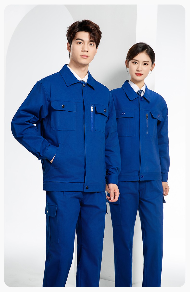 RD-505 纯棉春秋工作服套装男纯色建筑维修工地工装车间工厂劳保服定制(图11)