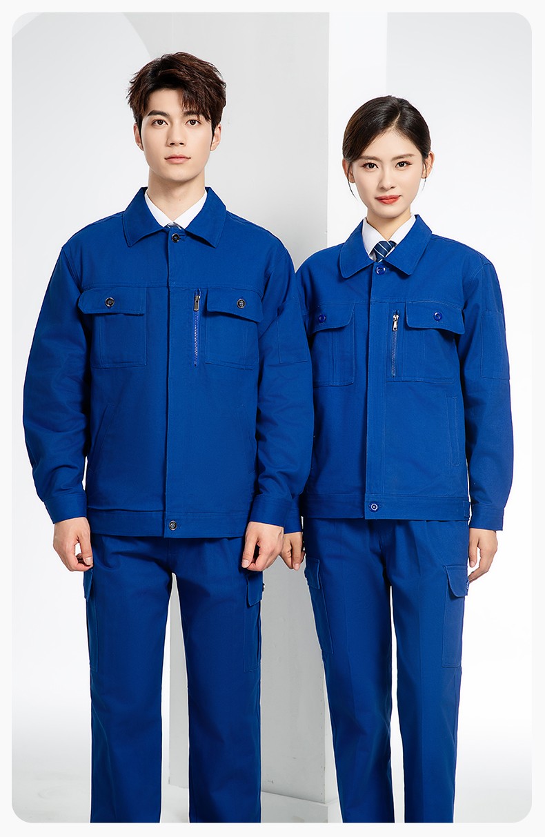 RD-505 纯棉春秋工作服套装男纯色建筑维修工地工装车间工厂劳保服定制(图12)