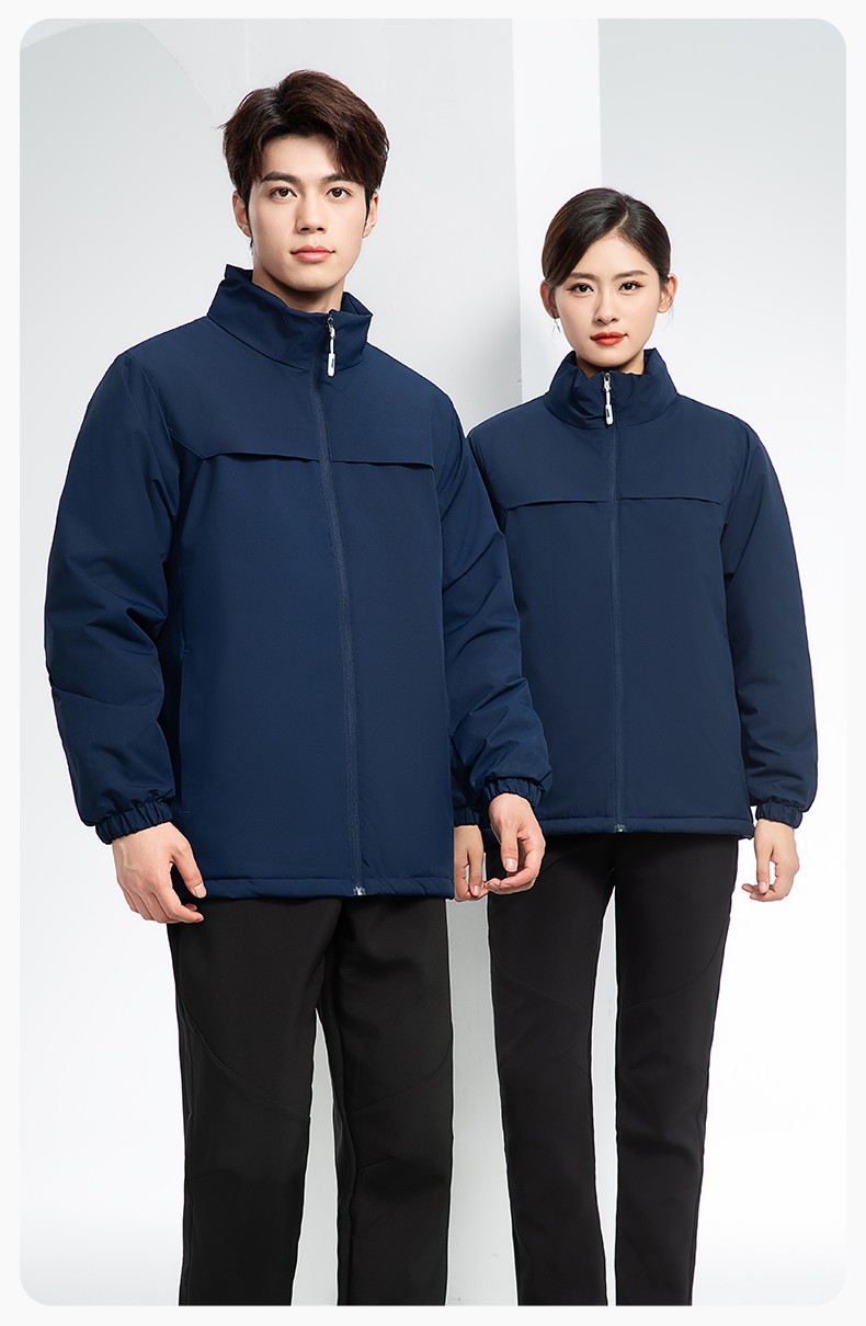YJ-768 冬季一体式棉冲锋衣工作服男纯色加厚保暖工厂企业装团体服定制(图15)