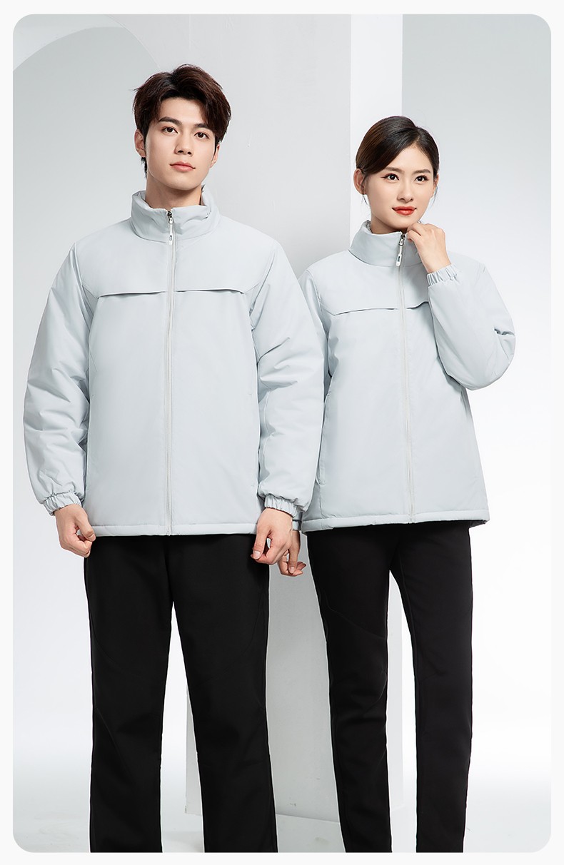 YJ-768 冬季一体式棉冲锋衣工作服男纯色加厚保暖工厂企业装团体服定制(图18)