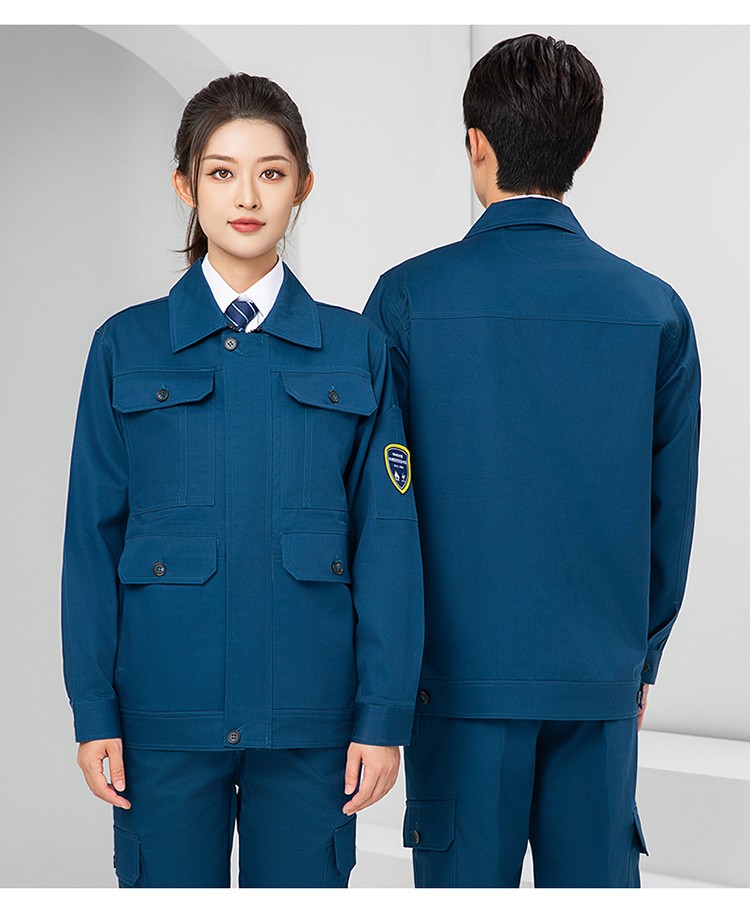 LW-8653ZR 纯棉防阻燃春秋工作服套装加厚耐磨工厂车间电焊焊工防烫劳保服(图21)