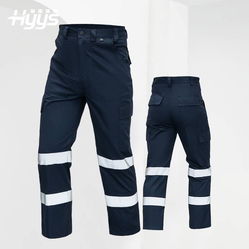 WQ2119X 夏季薄款纯棉反光条劳保工装裤男建筑工地宽松多兜多口袋大兜工作服裤子